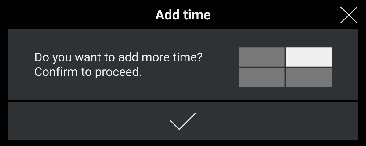 33 – Add time popup (cooking complete)